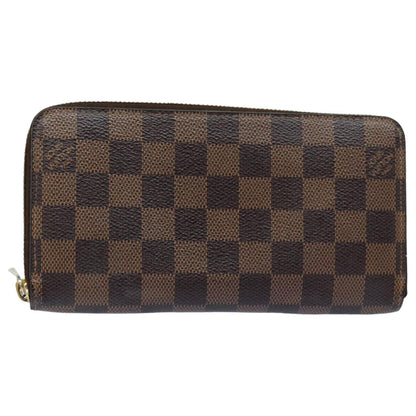 LOUIS VUITTON Damier Ebene Zippy Wallet Long Wallet N41661 LV Auth bs16183