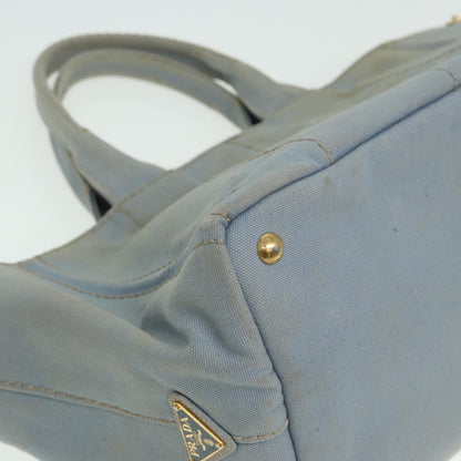 PRADA Canapa MM Hand Bag Canvas Blue Auth bs16229