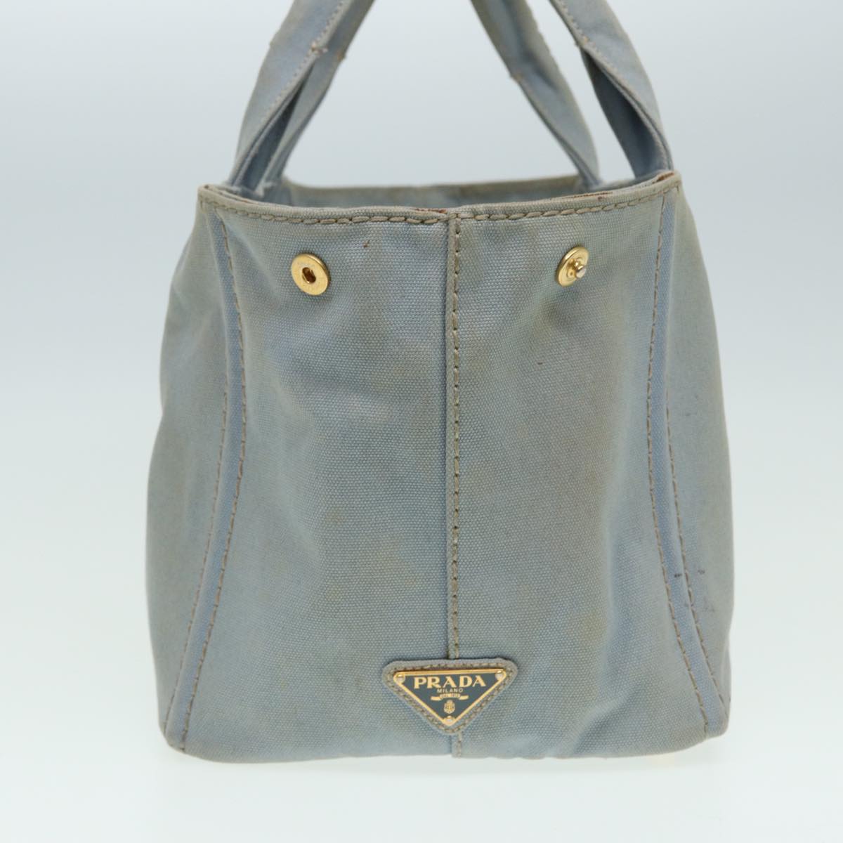 PRADA Canapa MM Hand Bag Canvas Blue Auth bs16229