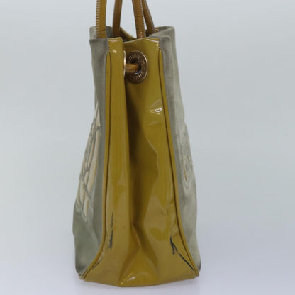 Chanel Camelia Tote Bag Suede Yellow CC Auth bs