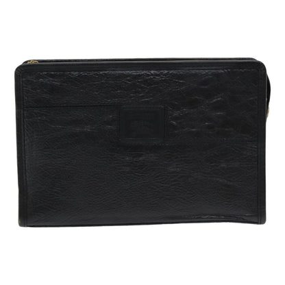 BURBERRYSs Clutch Bag Leather Black Auth bs16273
