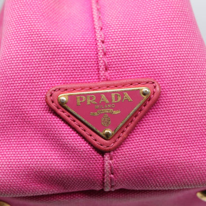 PRADA Canapa PM Hand Bag Canvas Pink Auth bs16332