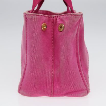 PRADA Canapa PM Hand Bag Canvas Pink Auth bs16332