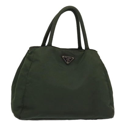 PRADA Hand Bag Nylon Khaki Auth bs16372