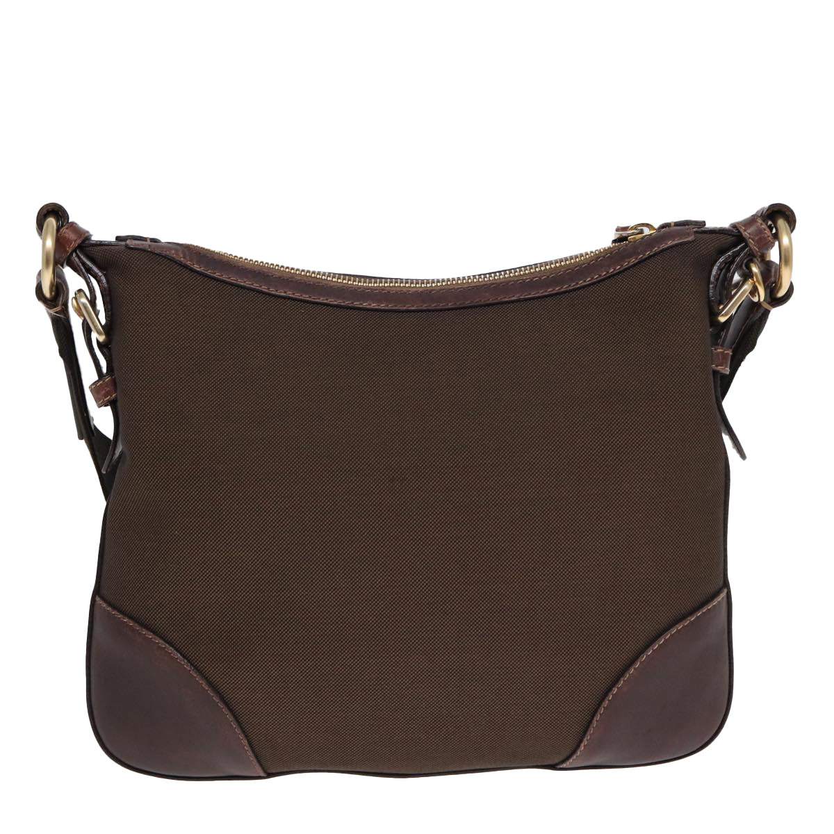 PRADA Shoulder Bag Canvas Brown Auth bs16387