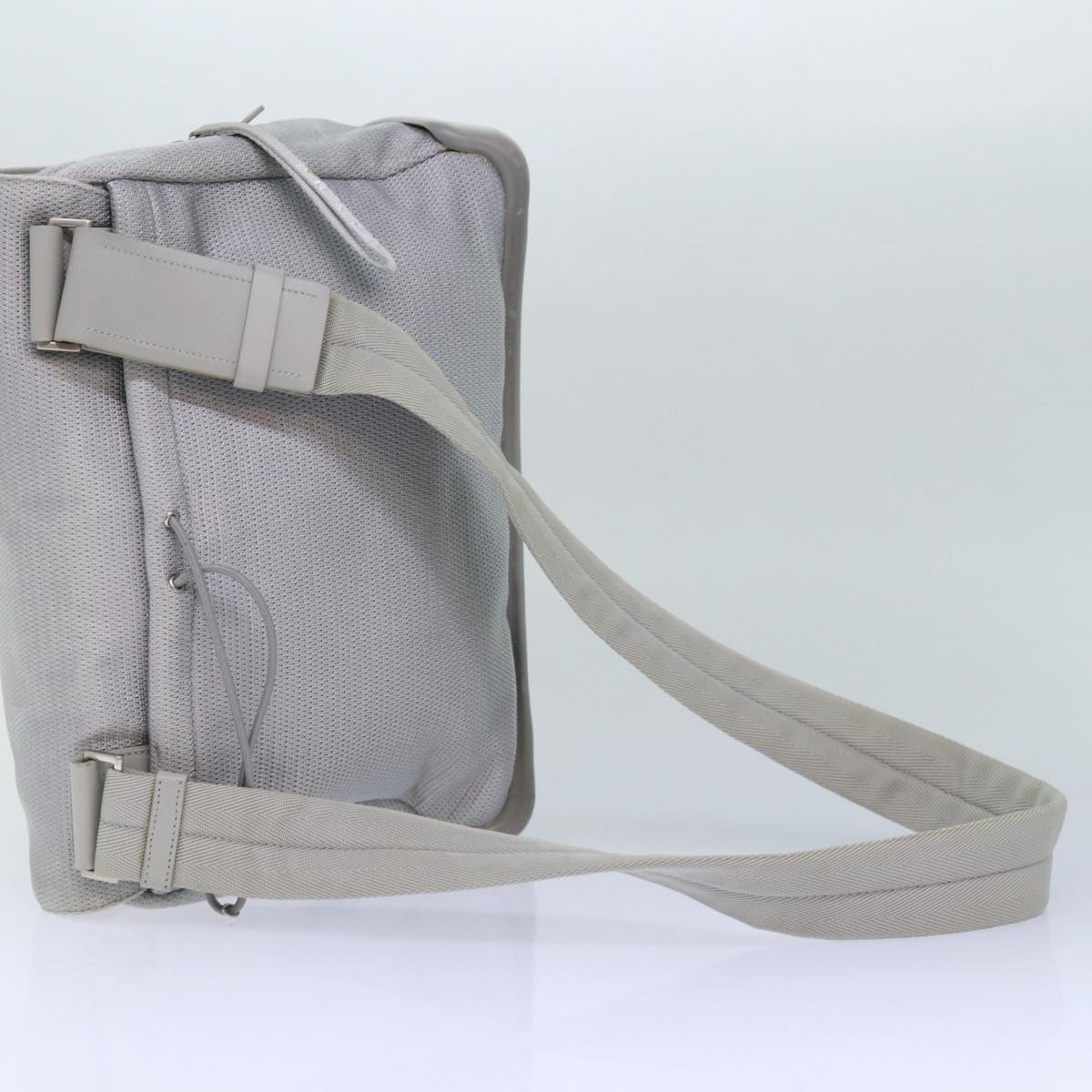 PRADA Sports Shoulder Bag Nylon Gray Auth bs16388