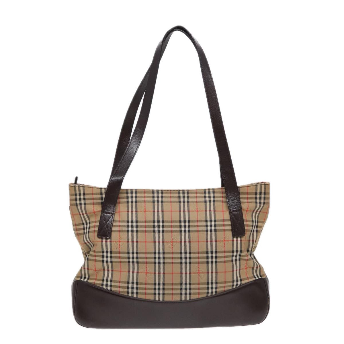 BURBERRYSs Nova Check Shoulder Bag Canvas Beige Auth bs16418