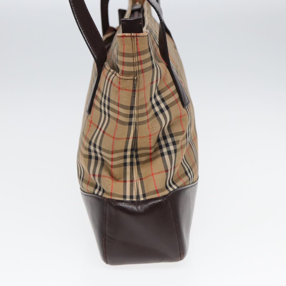 BURBERRYSs Nova Check Shoulder Bag Canvas Beige Auth bs16418