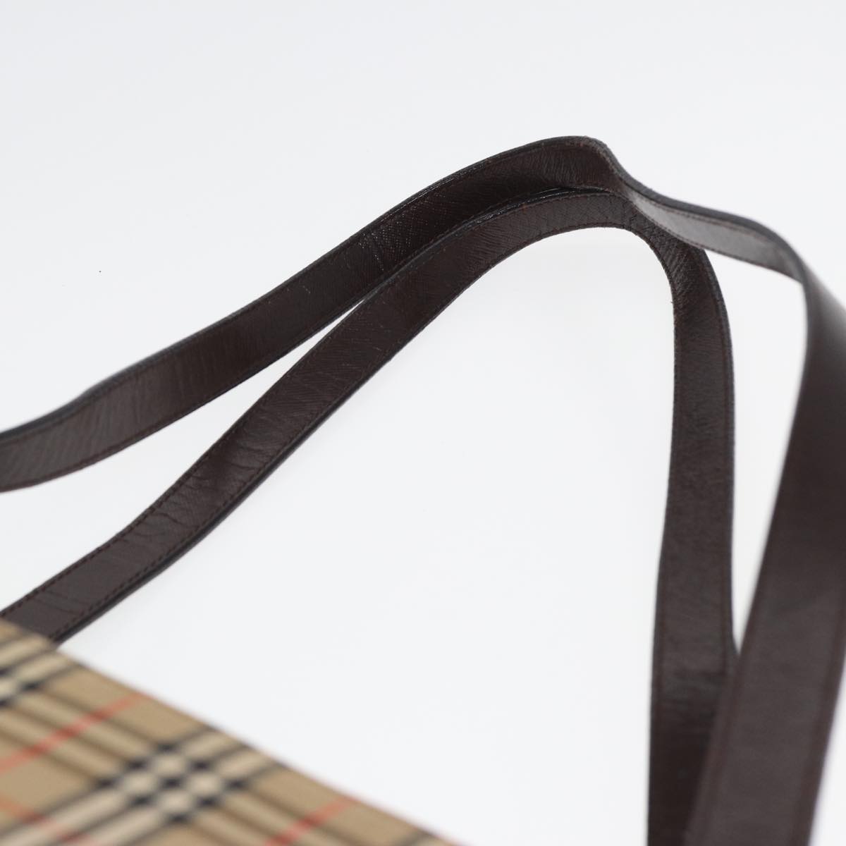 BURBERRYSs Nova Check Shoulder Bag Canvas Beige Auth bs16418