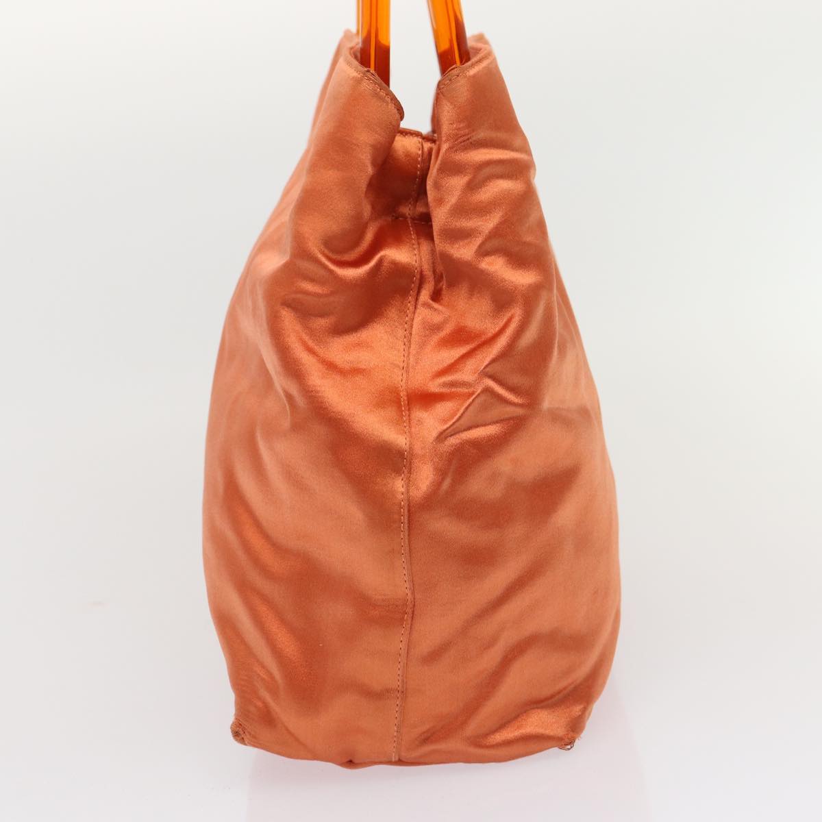 PRADA Hand Bag Satin Orange Auth bs16432