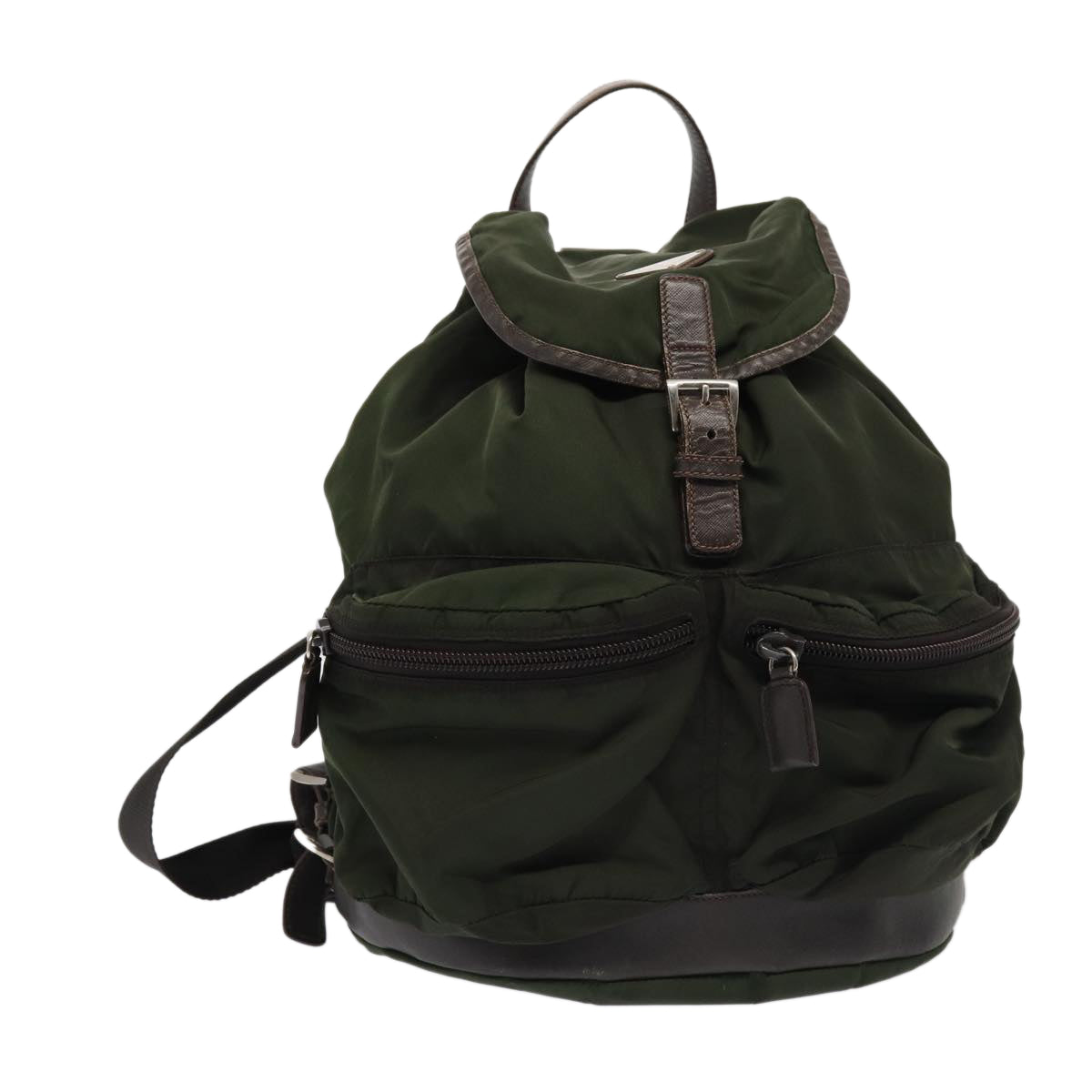 PRADA Backpack Nylon Khaki Auth bs16433