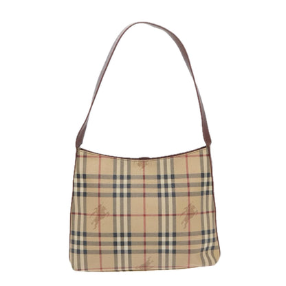 BURBERRY Nova Check Shoulder Bag Canvas Beige Auth bs16479