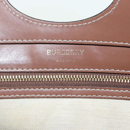BURBERRY Hand Bag Canvas Leather 2way Beige Auth bs16488