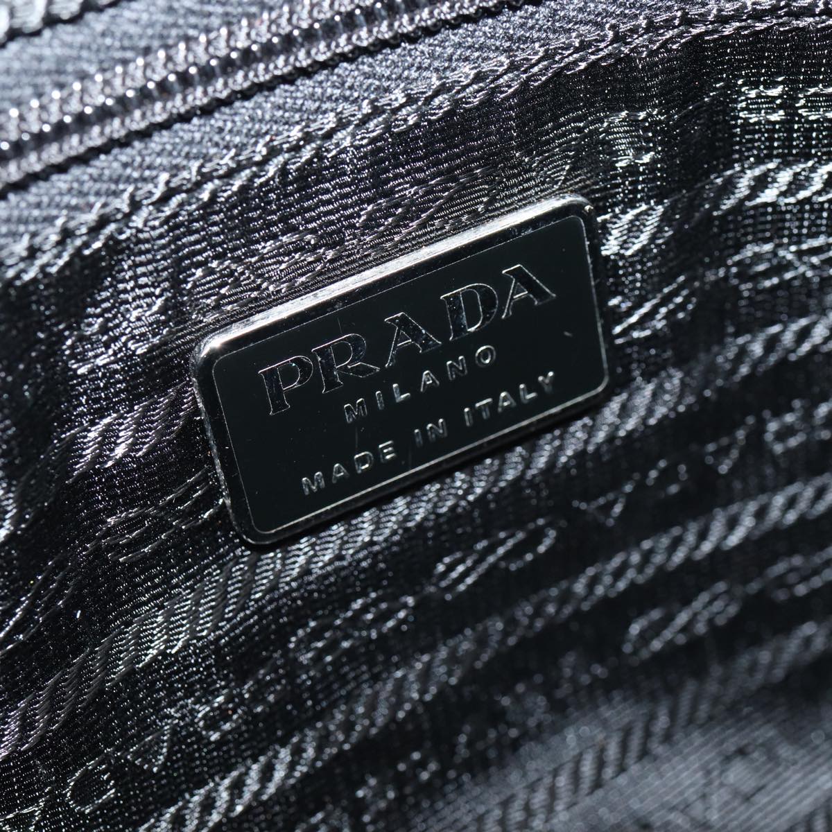 PRADA Hand Bag Nylon Gray Auth bs16502