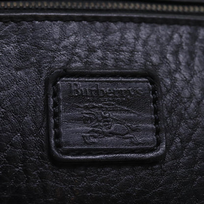 BURBERRYSs Clutch Bag Leather Black Gold Auth bs16534