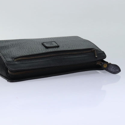 BURBERRYSs Clutch Bag Leather Black Gold Auth bs16534