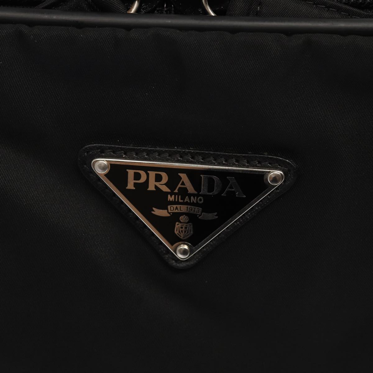 PRADA Boston Bag Nylon 2way Black Auth bs16545