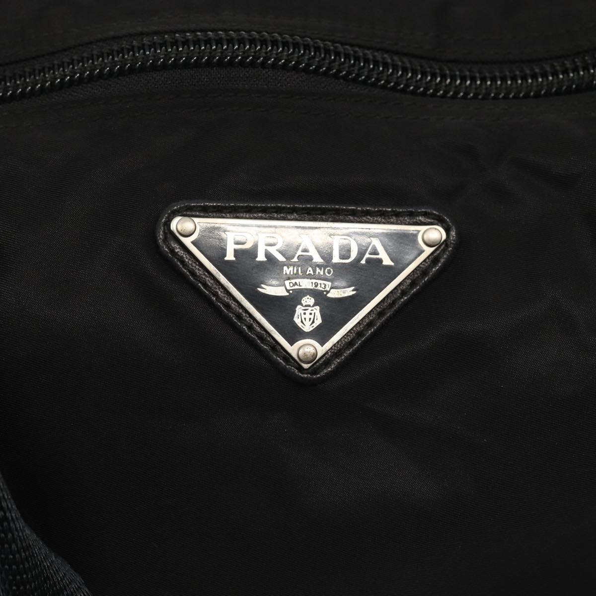 PRADA Boston Bag Nylon Black Auth bs16549