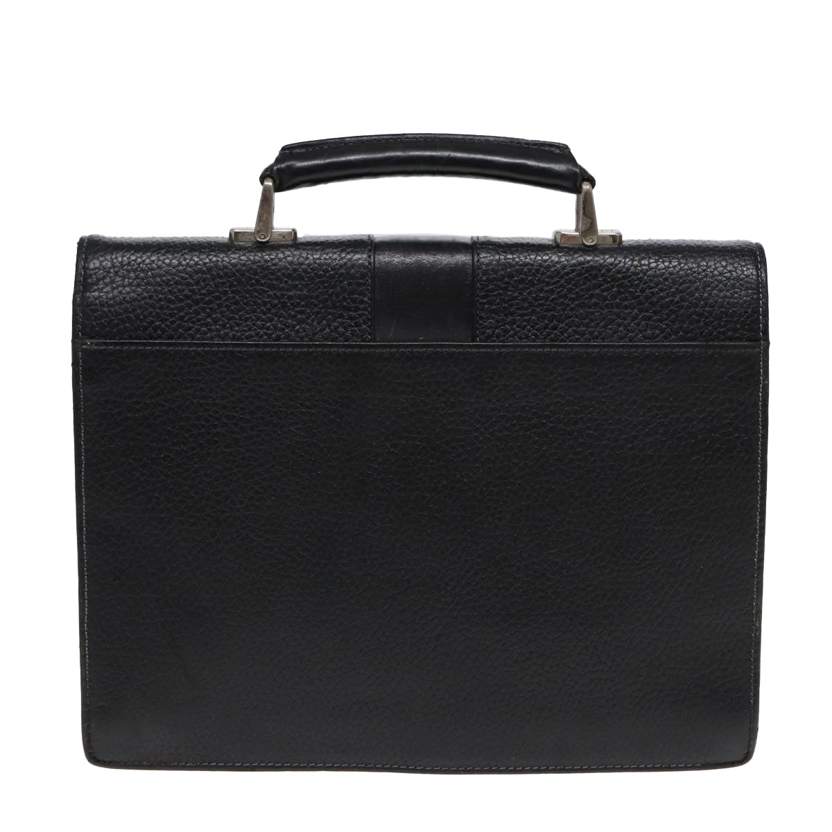 BURBERRY Hand Bag Leather Black Auth bs16611