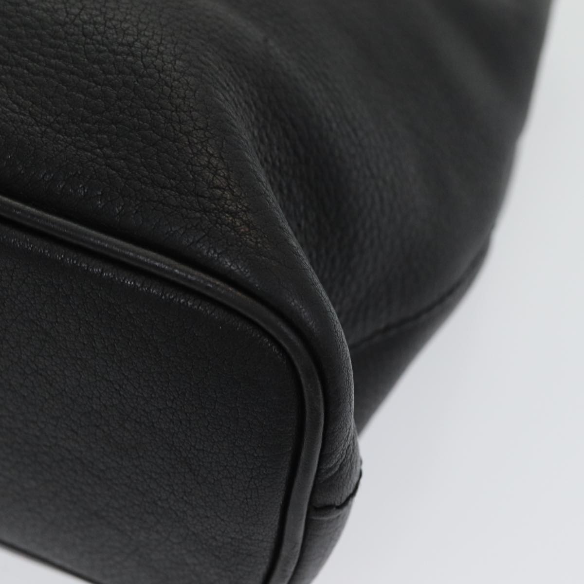 BURBERRYSs Hand Bag Leather Black Auth bs16614
