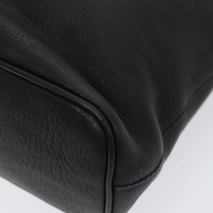 BURBERRYSs Hand Bag Leather Black Auth bs16614
