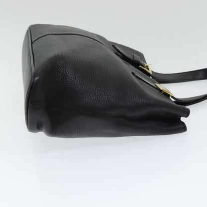 BURBERRYSs Hand Bag Leather Black Auth bs16614