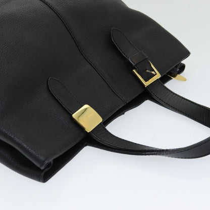 BURBERRYSs Hand Bag Leather Black Auth bs16614