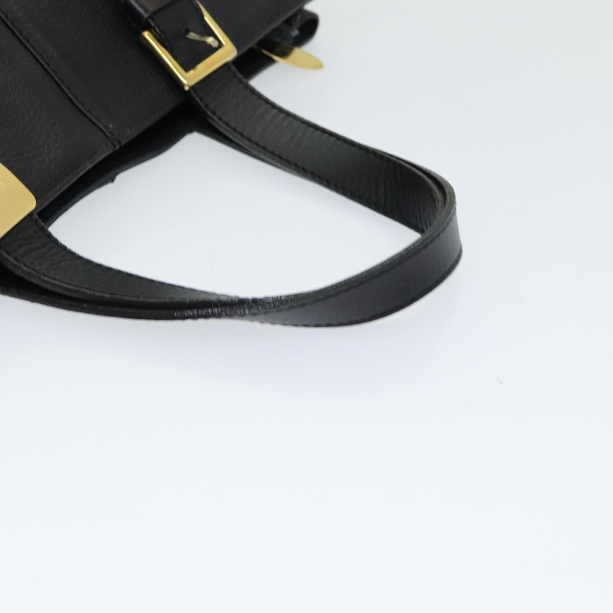 BURBERRYSs Hand Bag Leather Black Auth bs16614