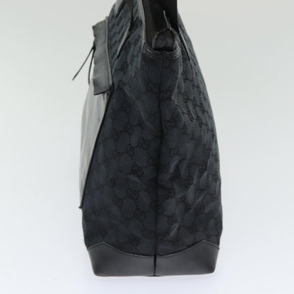 GUCCI GG Canvas Tote Bag Leather Black Silver 019 0426 2404 Auth bs16708