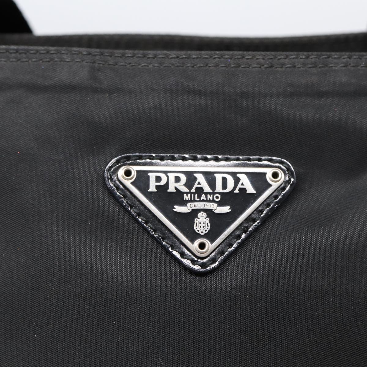 PRADA Shoulder Bag Nylon Black Silver Auth bs16713