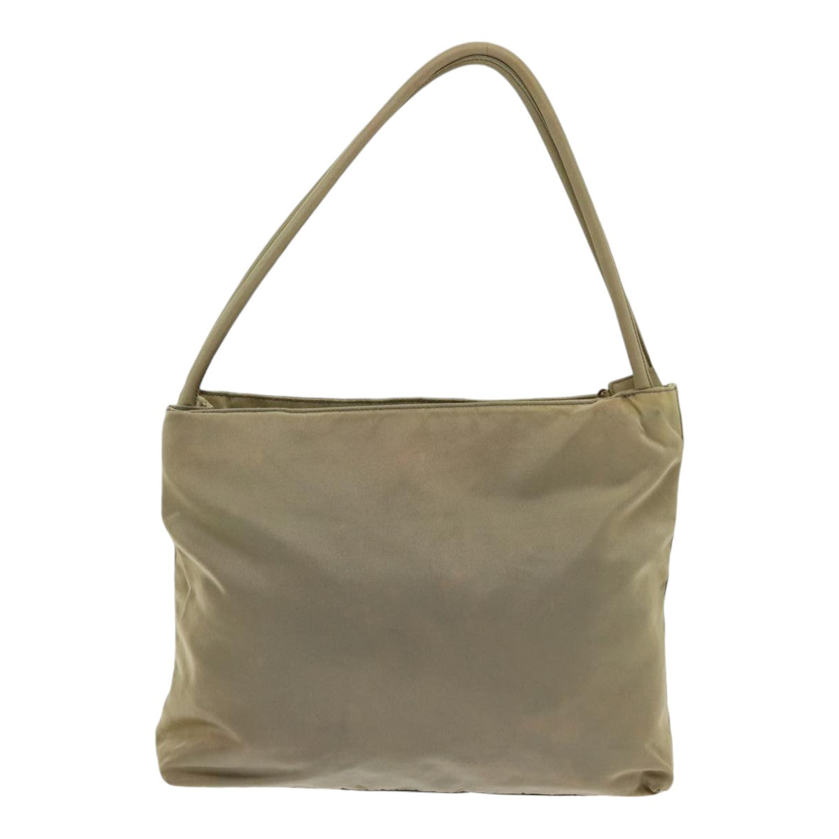 PRADA Tote Bag Nylon Beige Auth bs16733