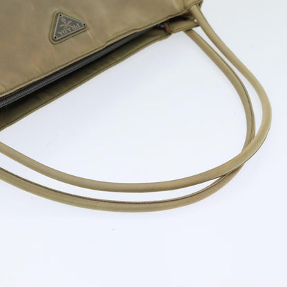 PRADA Tote Bag Nylon Beige Auth bs16733