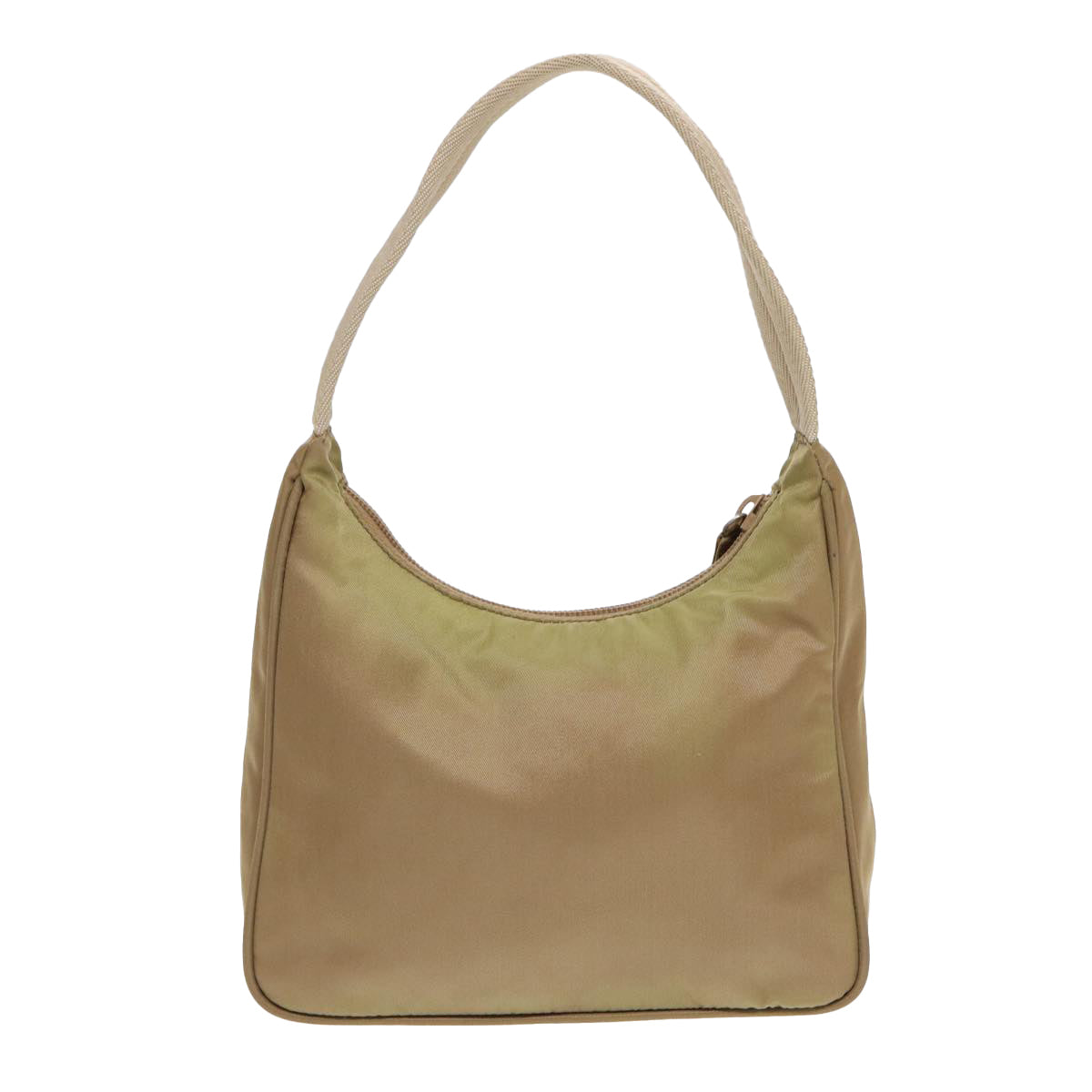 PRADA Hand Bag Nylon Beige Auth bs16825