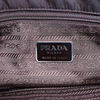 PRADA Hand Bag Nylon Brown Auth bs16846