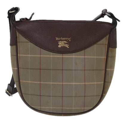 BURBERRYSs Nova Check Shoulder Bag Canvas Beige Auth bs16875
