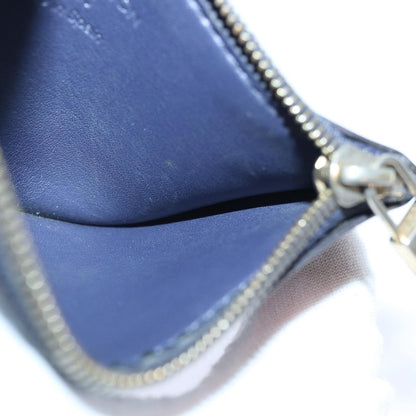 LOUIS VUITTON Vernis Pochette cree Coin Purse Indigo M91347 LV Auth bs16877