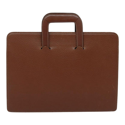 BURBERRYSs Hand Bag Leather Bordeaux Silver Auth bs16901