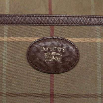 BURBERRYSs Nova Check Shoulder Bag Canvas Leather Brown Gold Auth bs16917