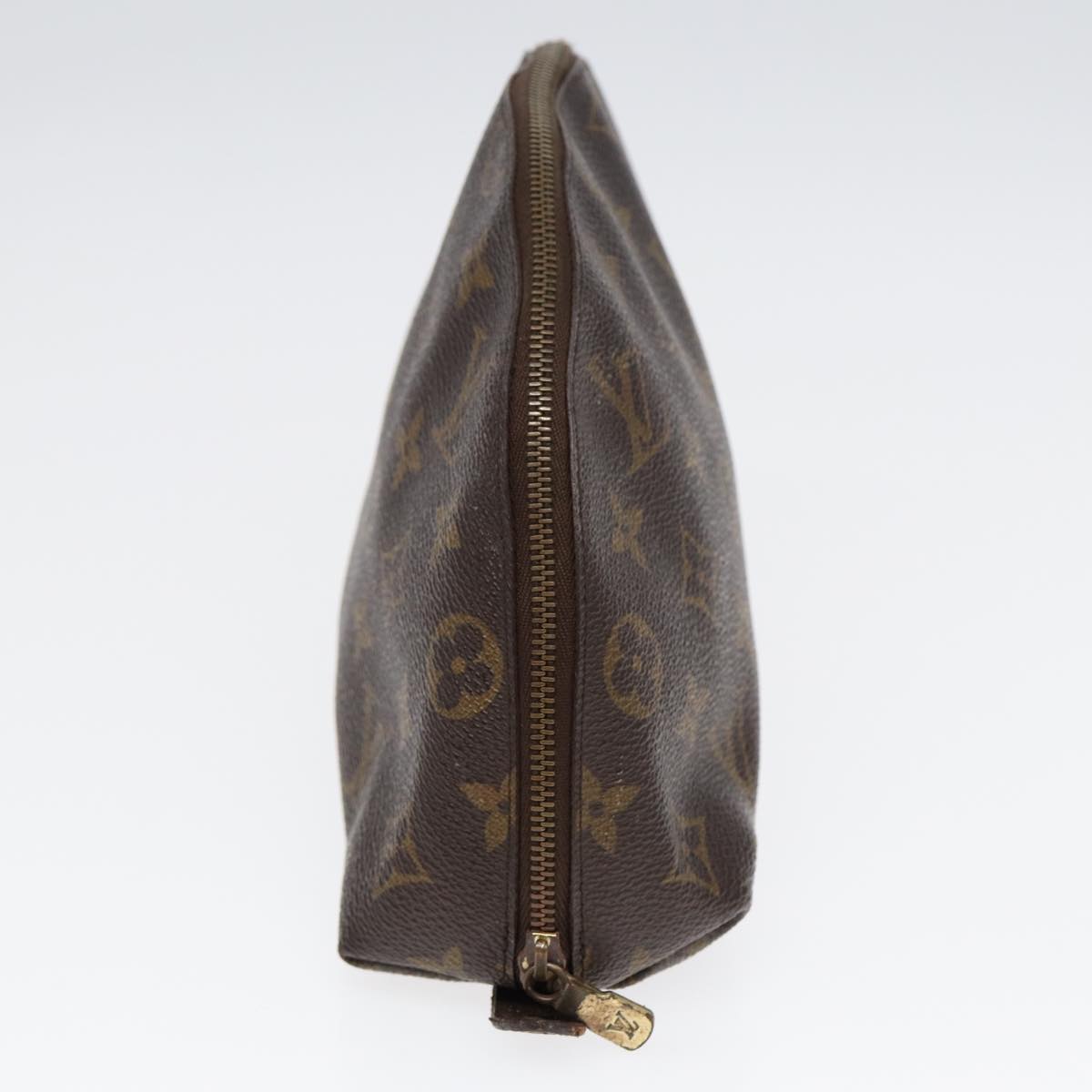 LOUIS VUITTON Monogram Trousse Demi Ronde Cosmetic Pouch M47520 LV Auth bs16953