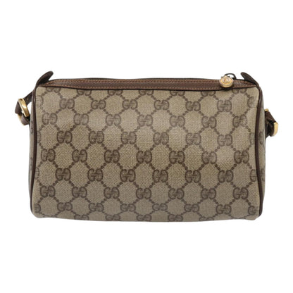 GUCCI GG Supreme Web Sherry Line Shoulder Bag PVC Beige Gold Auth bs16981