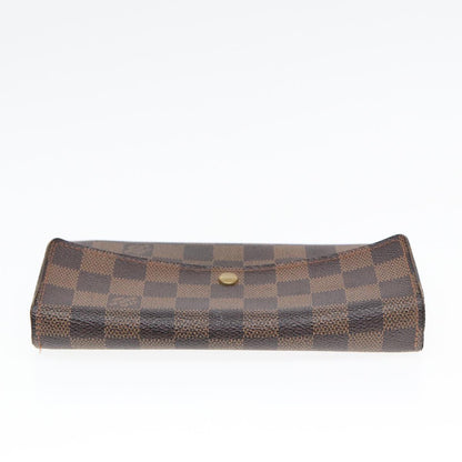 LOUIS VUITTON Damier Ebene Portefeuille Sarah Long Wallet N60491 LV Auth bs17002