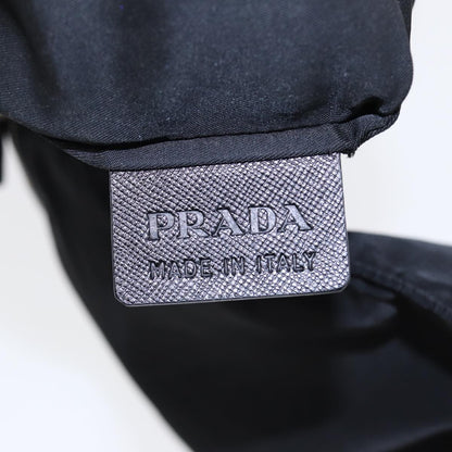 PRADA Tote Bag Nylon Black Silver Auth bs17013