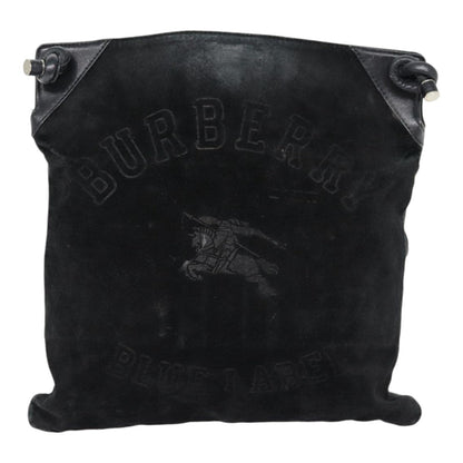 BURBERRY Blue Label Shoulder Bag Suede Leather Black Auth bs17023