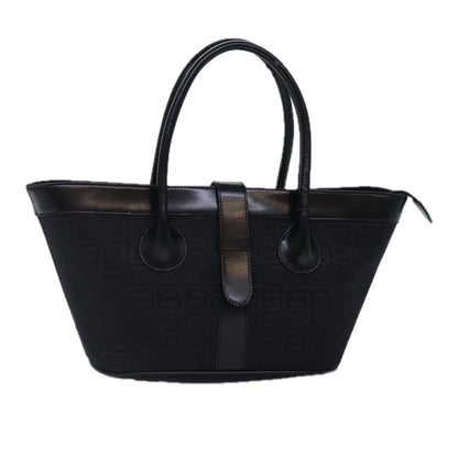 Balenciaga Tote Bag Canvas Silver Black Auth bs17170