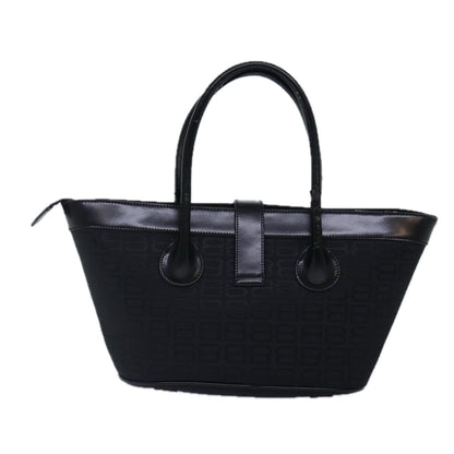 Balenciaga Tote Bag Canvas Silver Black Auth bs17170