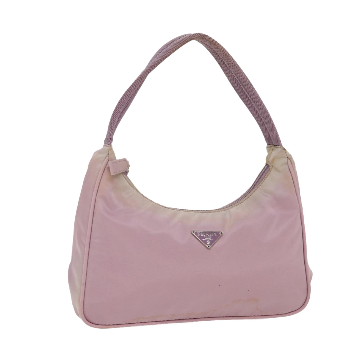 PRADA Mini Hand Bag Nylon Pink Silver Auth bs17283