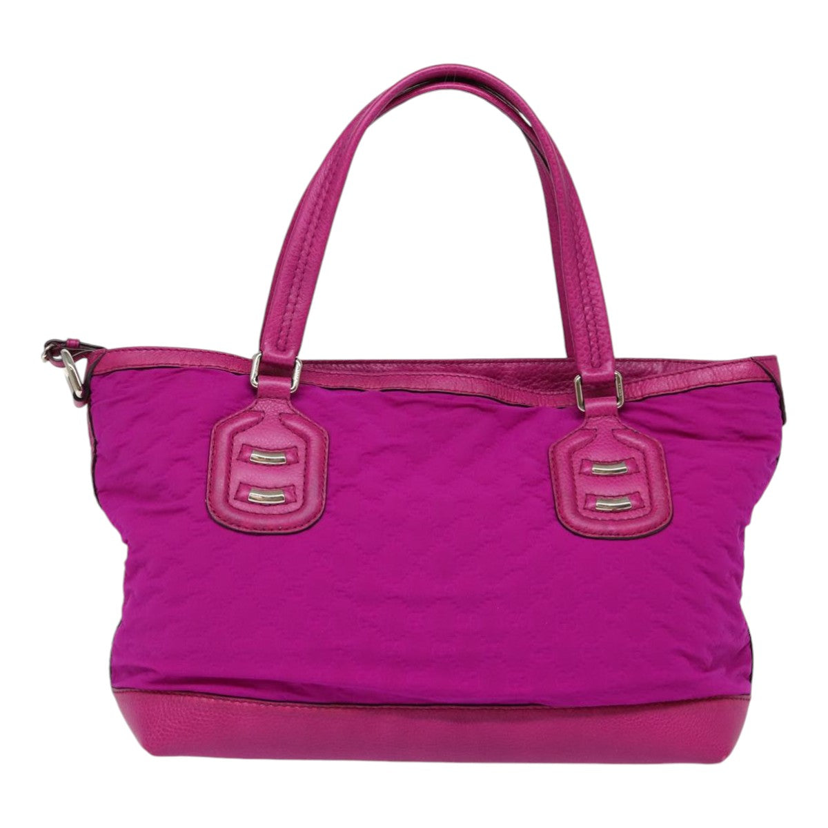 GUCCI GG Canvas Tote Bag Pink Silver 241101 Auth bs17288