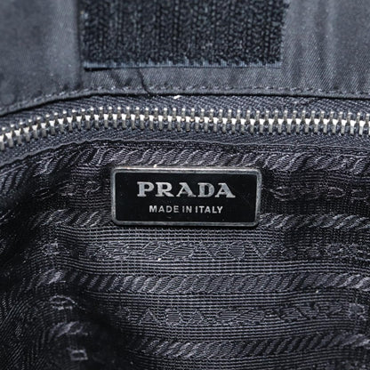 PRADA Tote Bag Nylon Black Silver Auth bs17340