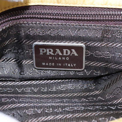 PRADA Hand Bag Nylon Yellow Silver Auth bs17343