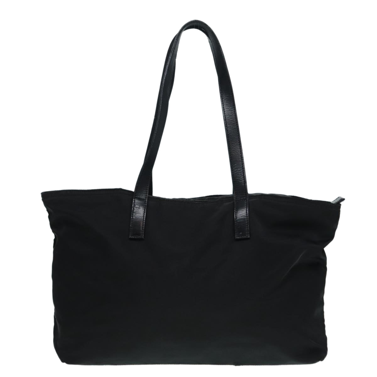 PRADA Tote Bag Nylon Black Silver Auth bs17347